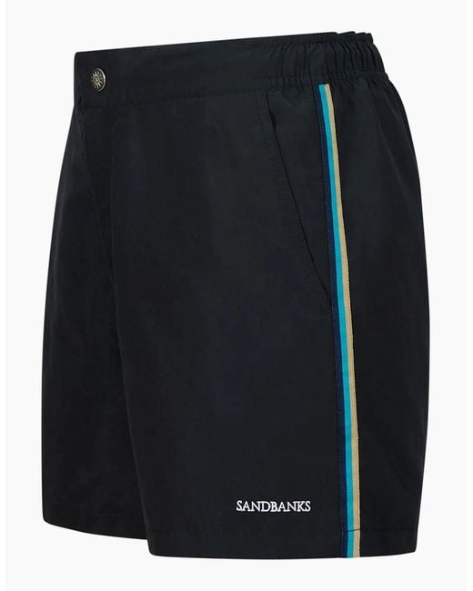 Sandbanks Black Side Stripe Swim Short for men