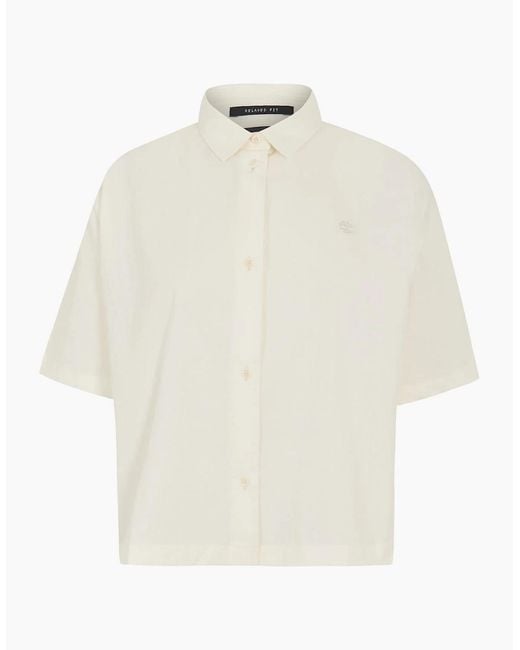 Timberland White Collared Neck Short Sleeve Relaxed Fit Shirt