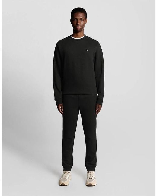 Lyle & Scott Black Embroidered Eagle Logo Crew Neck Long Sleeve Sweatshirt for men