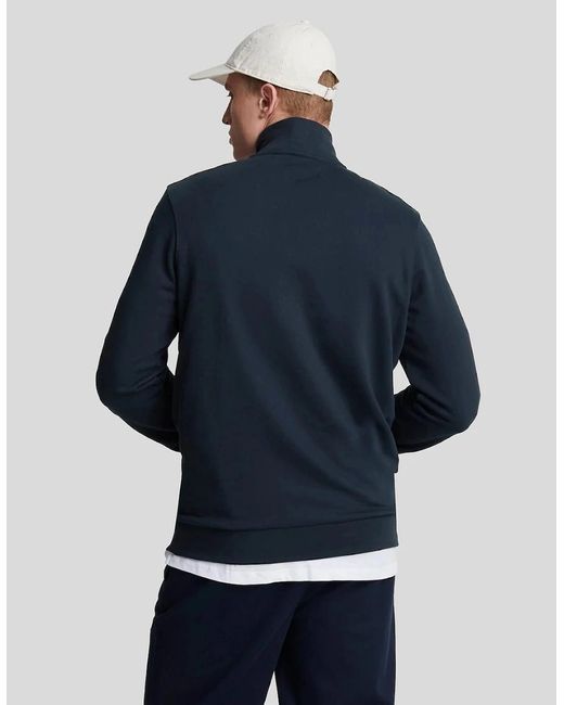Lyle & Scott Blue Lyle & Scott Loopback Quarter-Zip Sweatshirt for men