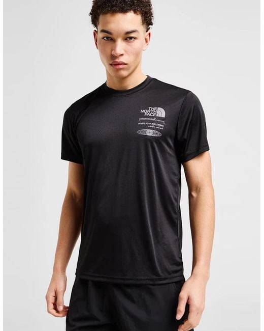 The North Face Black Graphic Reaxion Dri Fit T-Shirt for men