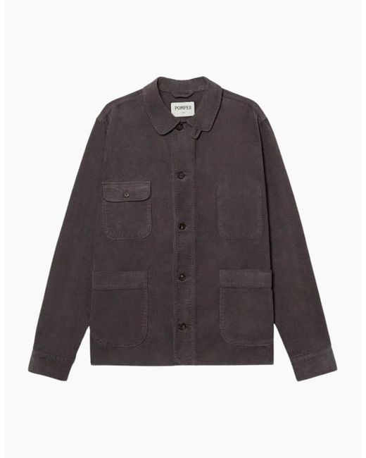 Pompeii3 Gray Charcoal Waffle Cord Chore Jacket for men