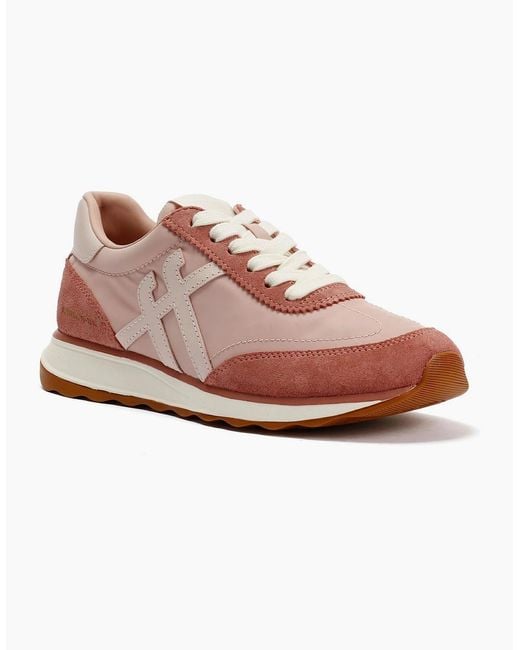 Fitflop Pink Retro-Q X Pantone Suede Trainers