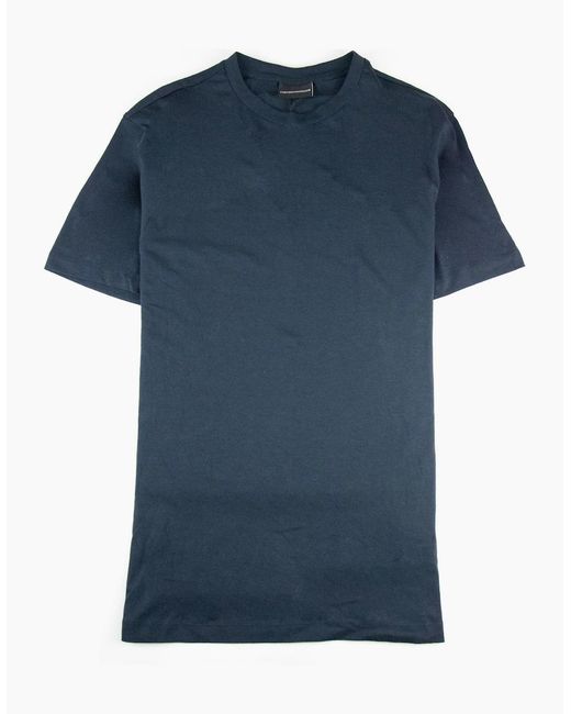 Emporio Armani Blue Eagle Side Taping T-Shirt for men
