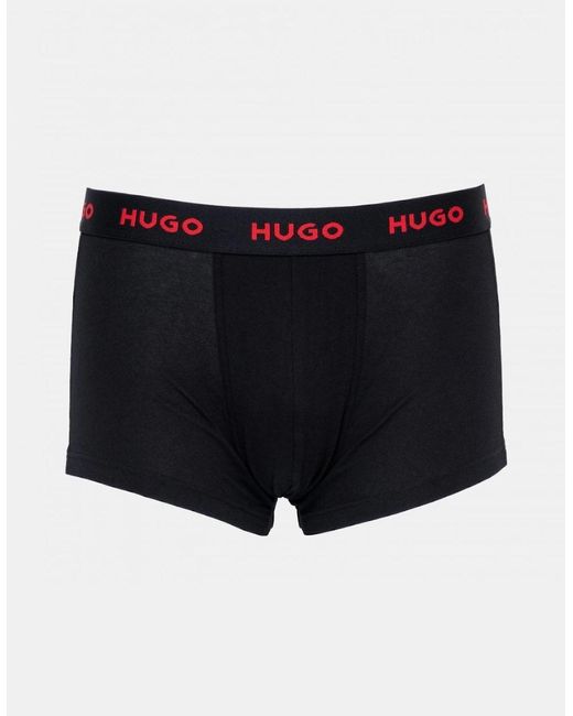 Boss Black Hugo 3-Pack Trunks With Coloured Waistbands for men