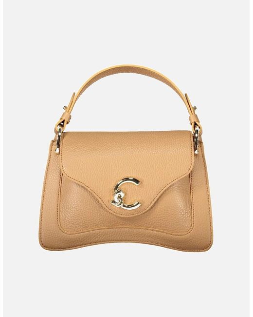 Coccinelle Natural Handcrafted Leather Bag With Adjustable Strap