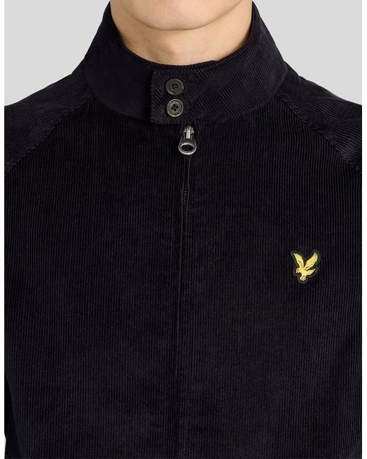 Lyle & Scott Blue Corduroy Harrington Jacket for men