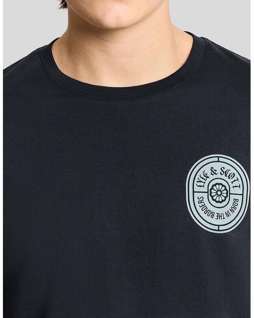 Lyle & Scott Black Graphic Badge Cotton T-Shirt for men