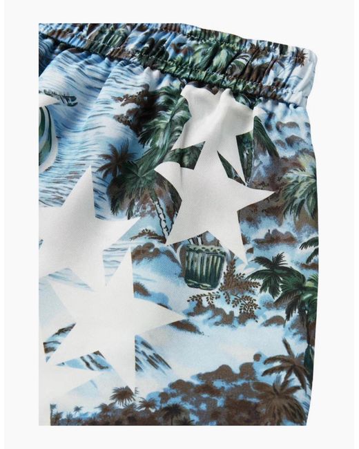 Amiri Blue Tropical Star Swim Shorts
