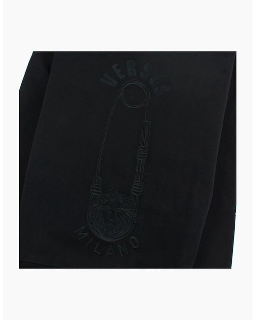 Versus  Black Versace Versus Embroidered Pin Sweatshirt for men