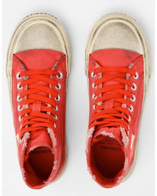 Balenciaga Red Paris High Tops