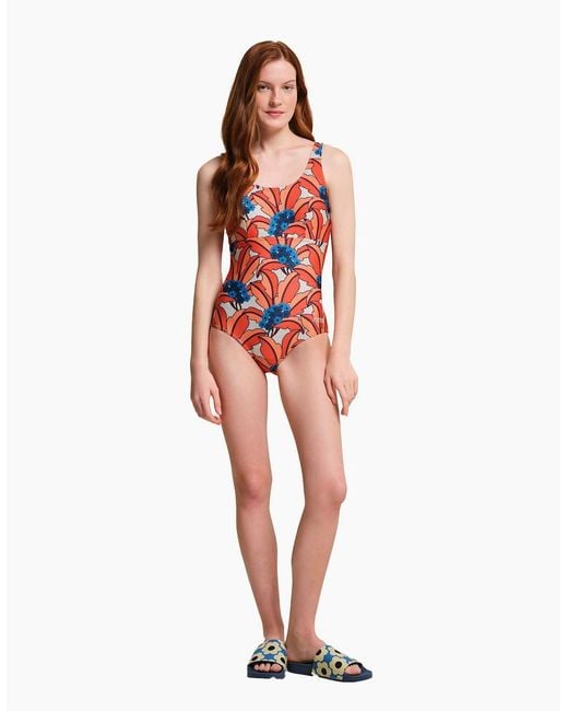 Regatta Red Ladies Orla Kiely Tropical One Piece Swimsuit