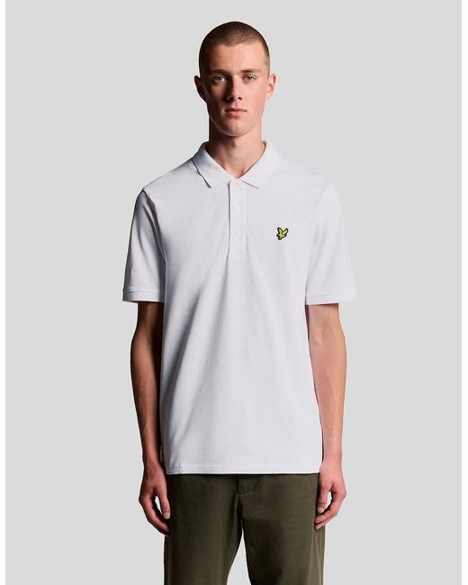 Lyle & Scott White Cotton Polo Shirt for men