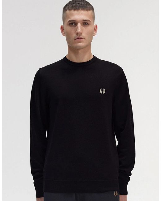 Fred Perry Blue Classic Crewneck Jumper for men