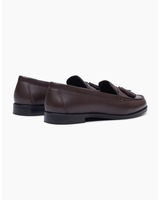 Hush Puppies Black Connie Leather Chocolate Loafers