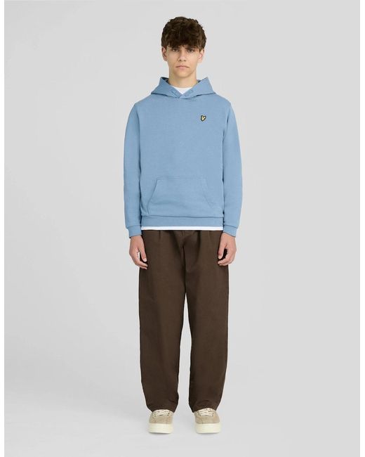 Lyle & Scott Blue Brush Back Hoodie for men
