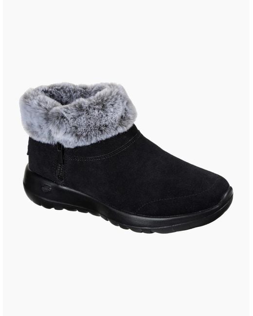 Skechers Black On The Go Joy Savvy Wide Fit Ankle Boots