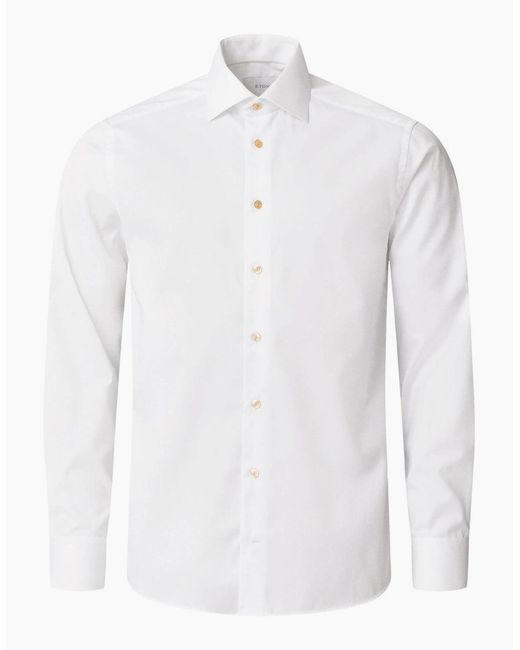 Eton of Sweden White Contemporary Fit Signature Twill Effect Shirt 00 for men