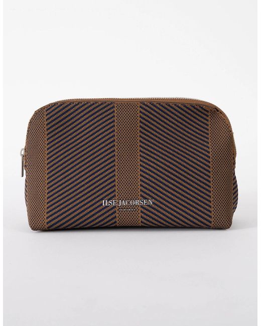 Ilse Jacobsen Brown Knitty Knitted Makeup Bag