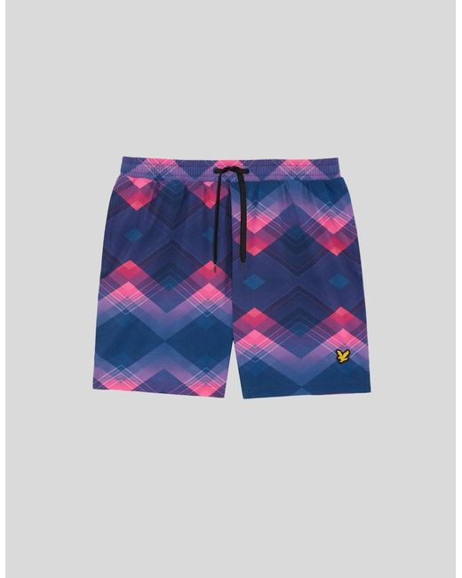 Lyle & Scott Blue Chevron Swim Shorts for men