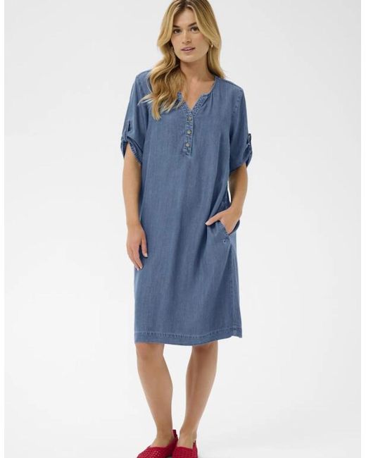 Cream Blue Molly Dress