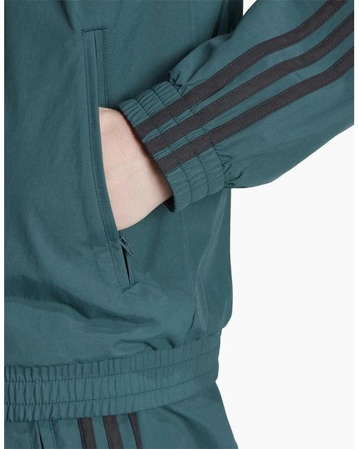 Adidas Originals Green Firebird High Neck Track Top With Side Stripes for men