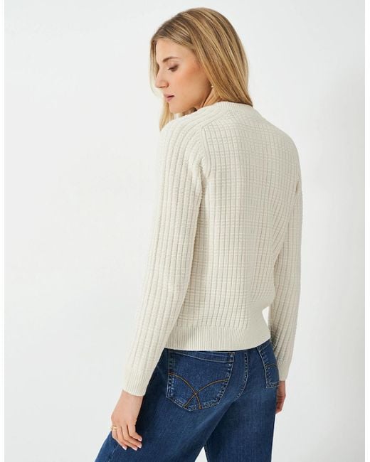 Crew Natural Tillie Textured Cardigan Linen