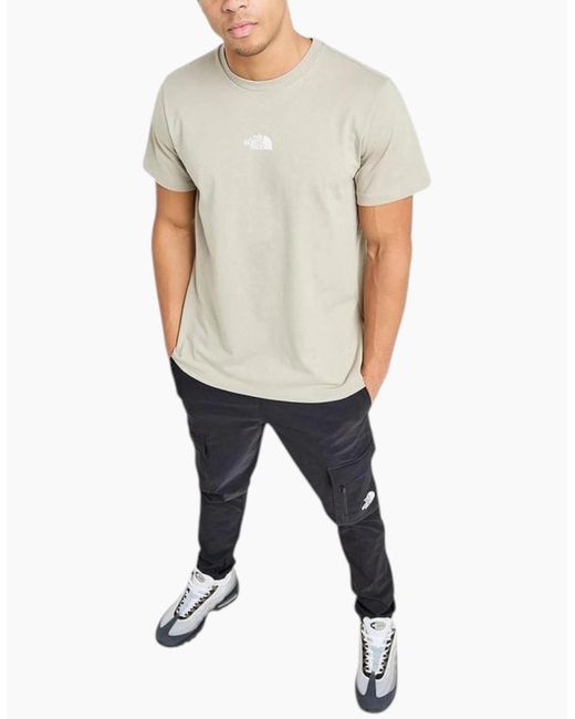 The North Face Natural T Shirt Centre Logo Crew Neck Short Sleeve Cotton Summer Tee for men