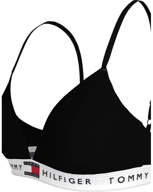 Tommy Hilfiger Black Heritage Cotton Rp Triangle Bra