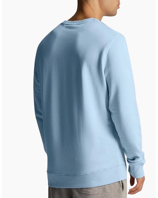 Lyle & Scott Blue Lyle & Scott Ml2255Ton Tonal Eagle Crew Neck Knitted Jumper Sweatshirt Top for men