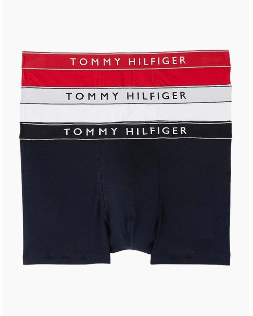 Tommy Hilfiger Blue 3-Pack Retro Logo Boxer Trunks for men