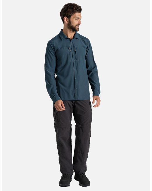 Craghoppers Blue Nosilife Long-Sleeved Shirt for men