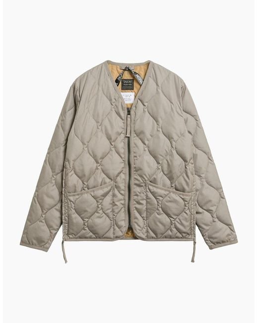 Taion White Military V Neck Ripstop Down Jacket for men