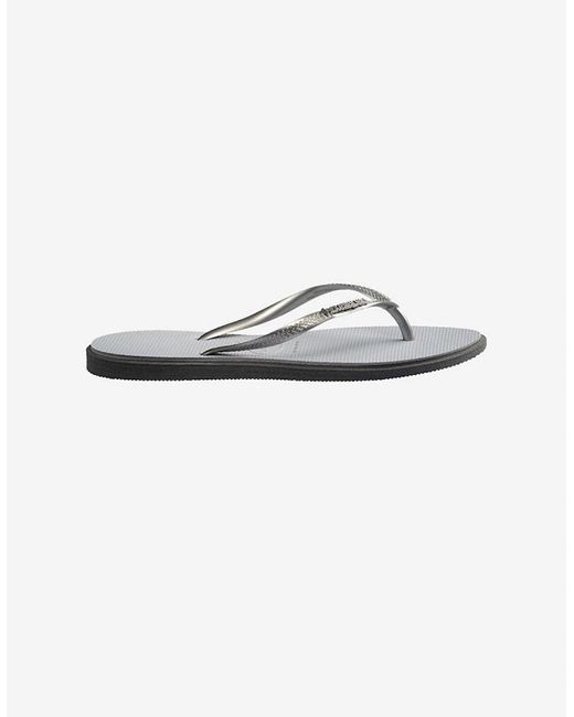 Havaianas Gray Slim Point Flip Flops