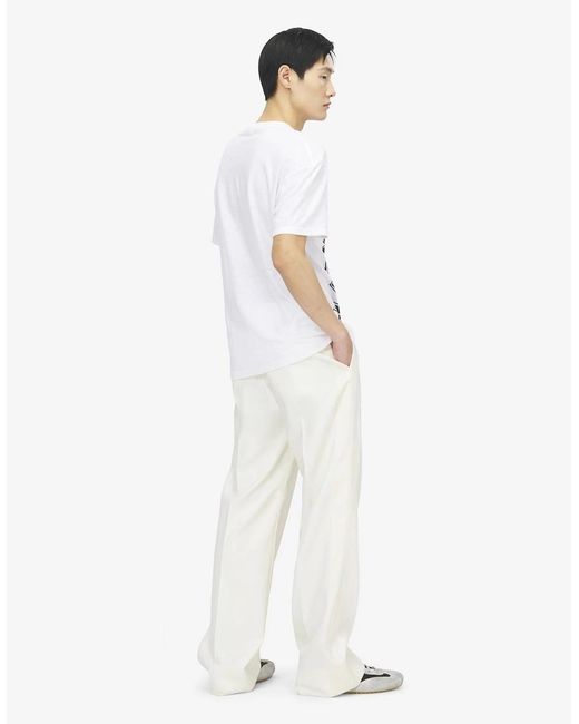 McQueen White Slashed Logo T-Shirt for men