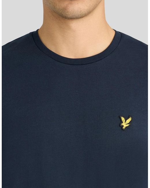 Lyle & Scott Blue Boxy Long Sleeve Cotton T-Shirt for men