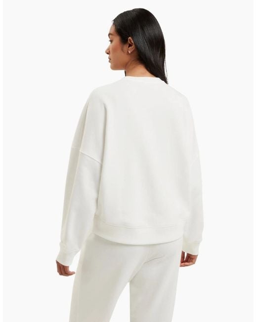 Ted Baker White Janettt Embroidered Logo Balloon Sleeve Ivory Jumper