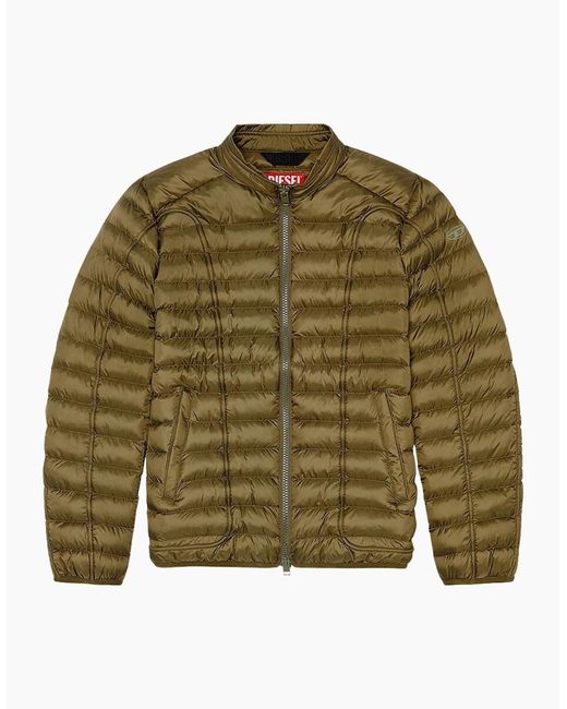 DIESEL Green Plain Padded Jacket for men