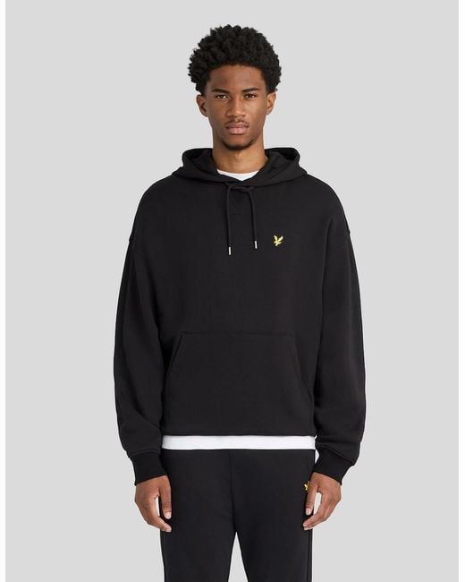 Lyle & Scott Black Heavyweight Loopback Cotton Hoodie for men
