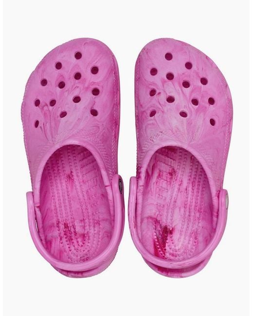 CROCSTM Pink Classic Marbled Clogs