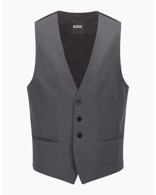 Boss Blue Solid Patterned Waist Tab Waist Coat for men