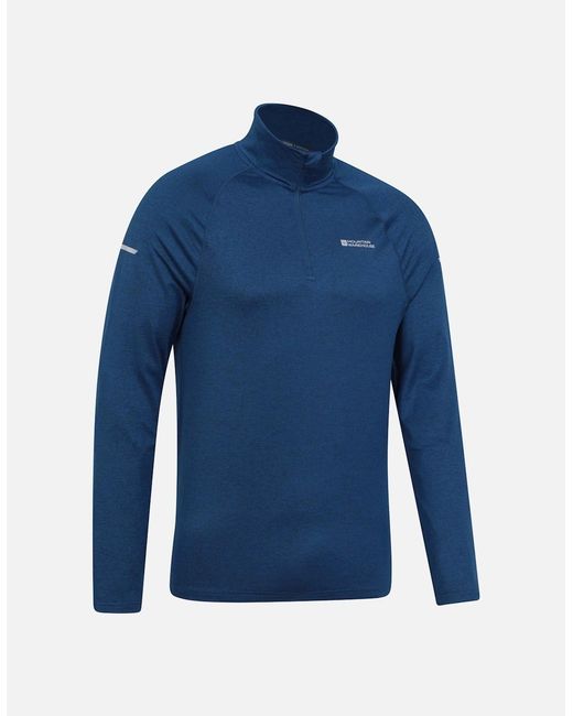 Mountain Warehouse Blue Echo Melange Recycled Half Zip Midlayer for men