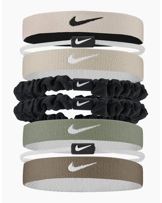 Nike Gray Mixed Flexible Classic Hair Tie (Pack Of 8)