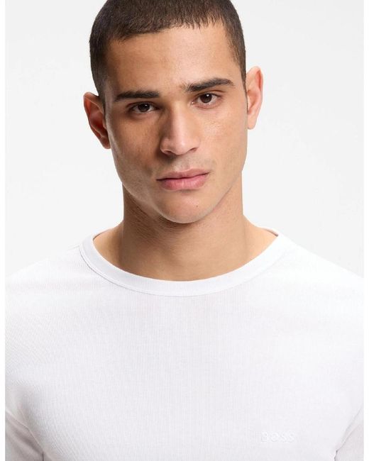 Boss White Tshirtrn 2P Rib for men