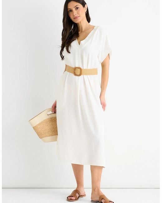 Gini London White Air Flow Belted Oversized Dress