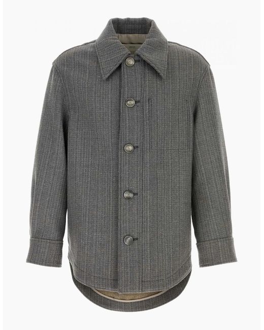 AMI Gray Double Wool Herringbone Jacket for men