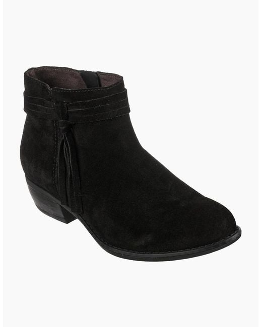 Skechers Black Texas Modern Western Leather Suede Boots