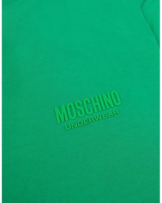 Moschino Green Underwear Tape Logo T-Shirt for men