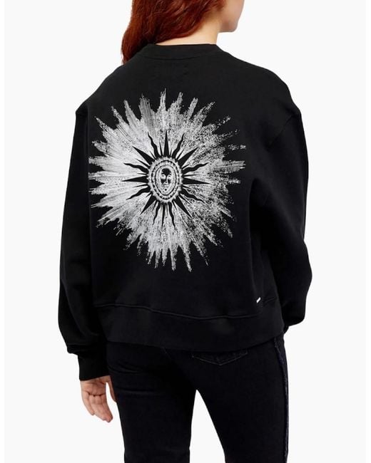 Amiri Black Sun Graphic On Back Sweatshirt