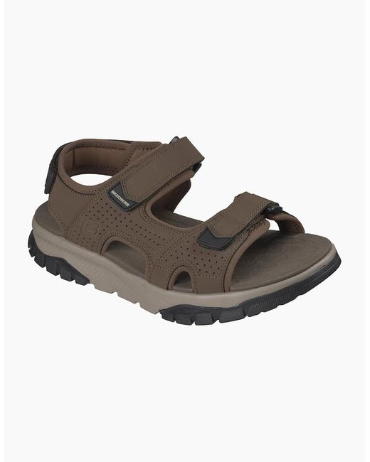 Skechers Brown Wagner Avalon Three Strap Walking Sandals for men